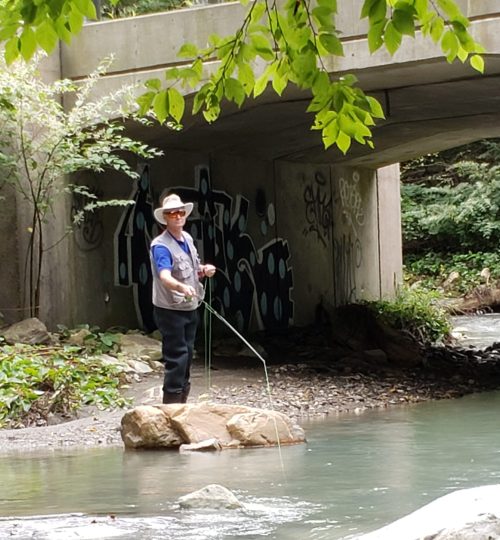 Fishing in Onota Brook in Pittsfield