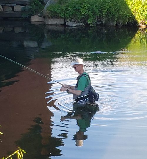 Fishing at Papermill Bridge on the Walloomsac River